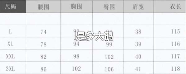 l号是什么号码,l码的衣服是多大的身高图1