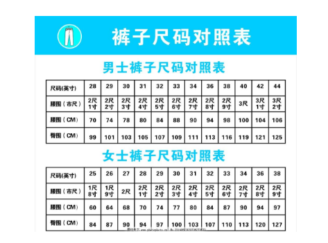 33码裤子腰围是多少cm,裤子33是多大尺码图3