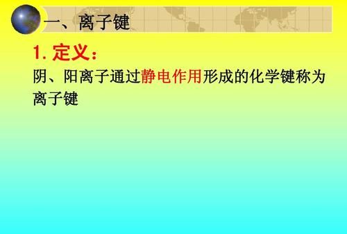 离子键静电作用,离子键是阴阳离子之间的静电吸引力图1