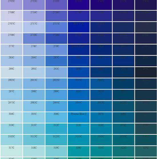色卡颜色名称对照表,蓝色系色卡及颜色名称图1