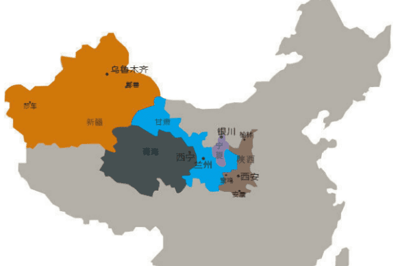 中国的西北方有哪些城市,中国西北是指哪些地方