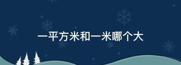 一平方米和一米哪个大,一平方米和一米相比哪个大