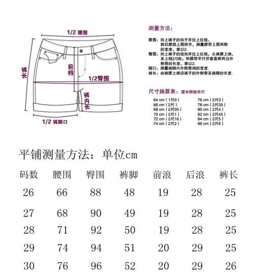 裤腰28是多大尺寸,裤子28码对应的具体尺寸是多少图4