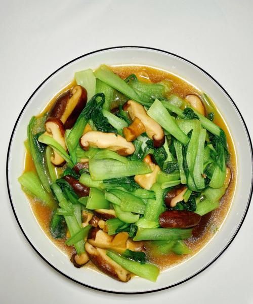 青菜炒香菇怎么炒,青菜炒香菇的做法图3