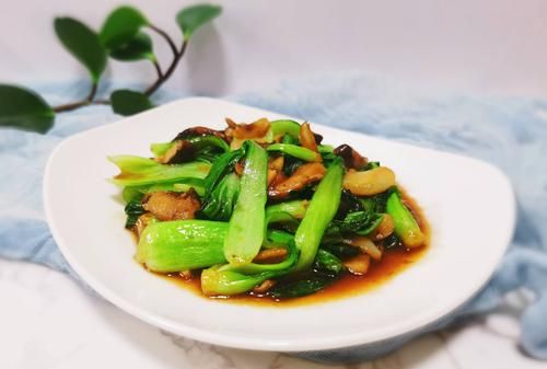 青菜炒香菇怎么炒,青菜炒香菇的做法图4