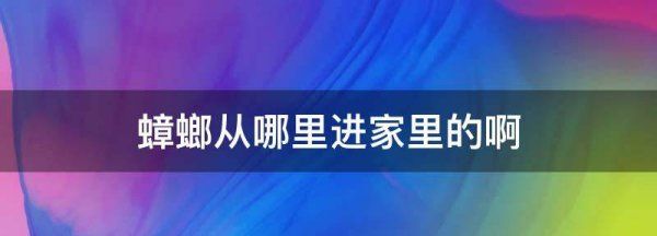 蟑螂从哪里进家里的,高层蟑螂从哪里进家里的