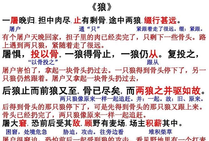 一狼得骨止的只是什么意思,文言文重点字词解释图1