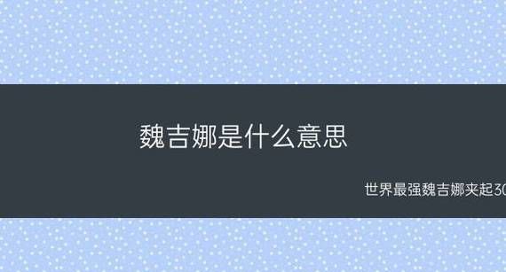 魏吉娜是什么意思,魏吉娜是什么部位图1