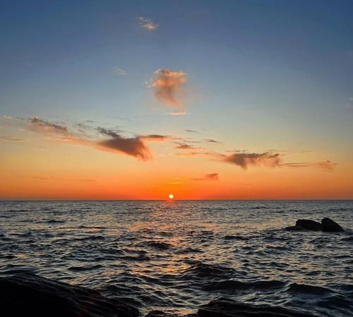 海边日落怎么拍,夏天傍晚的落日