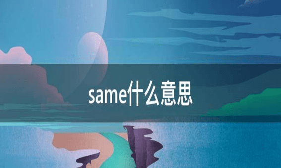 same什么意思,same的意思图1