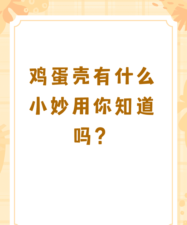 鸡蛋壳的妙用,鸡蛋壳的十大妙用图2