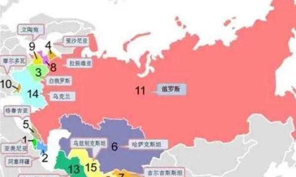 苏联解体成几个国家哪个最大,苏联解体的5个国家面积人口图2