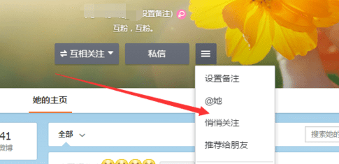 微博怎么设置悄悄关注,微博如何设置悄悄关注别人图5