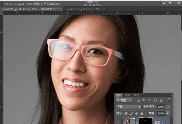 如何去掉眼镜反光,如何用photoshop去除照片上眼镜的反光图6