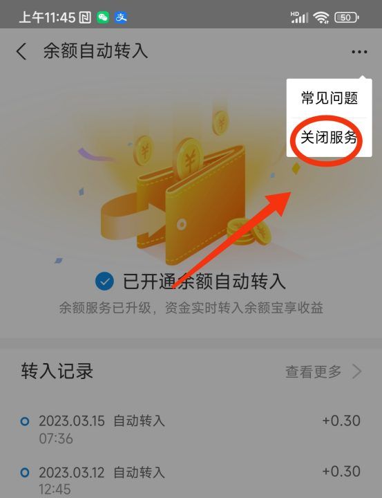 余额宝自动转入怎么取消,支付宝每月自动转入余额宝怎么取消图6