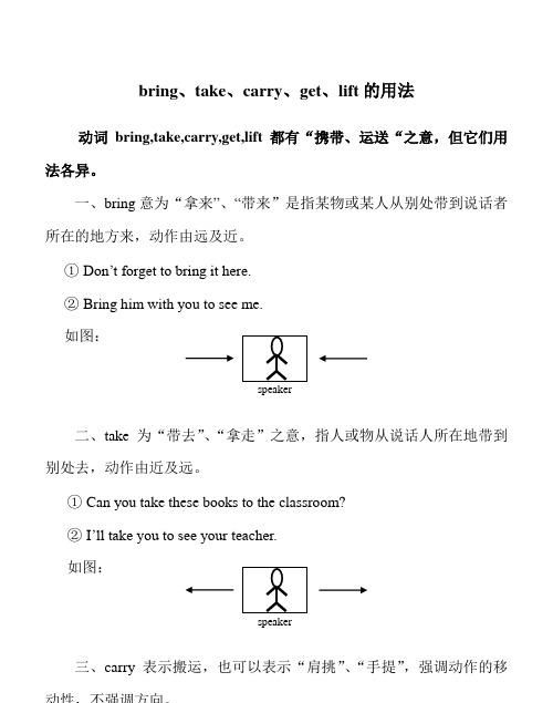 take和carry有什么区别,爸爸妈妈带我去公园用英语怎么说图4