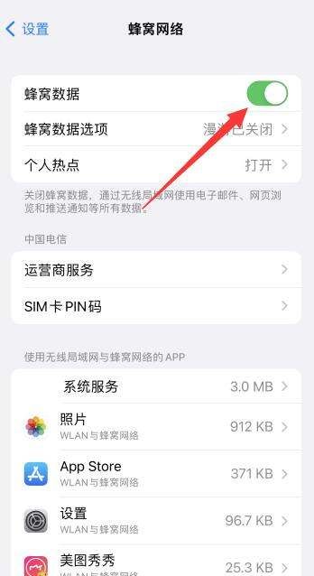 苹果手机iphone 移动数据开关在哪里,苹果移动数据开关在哪里图2